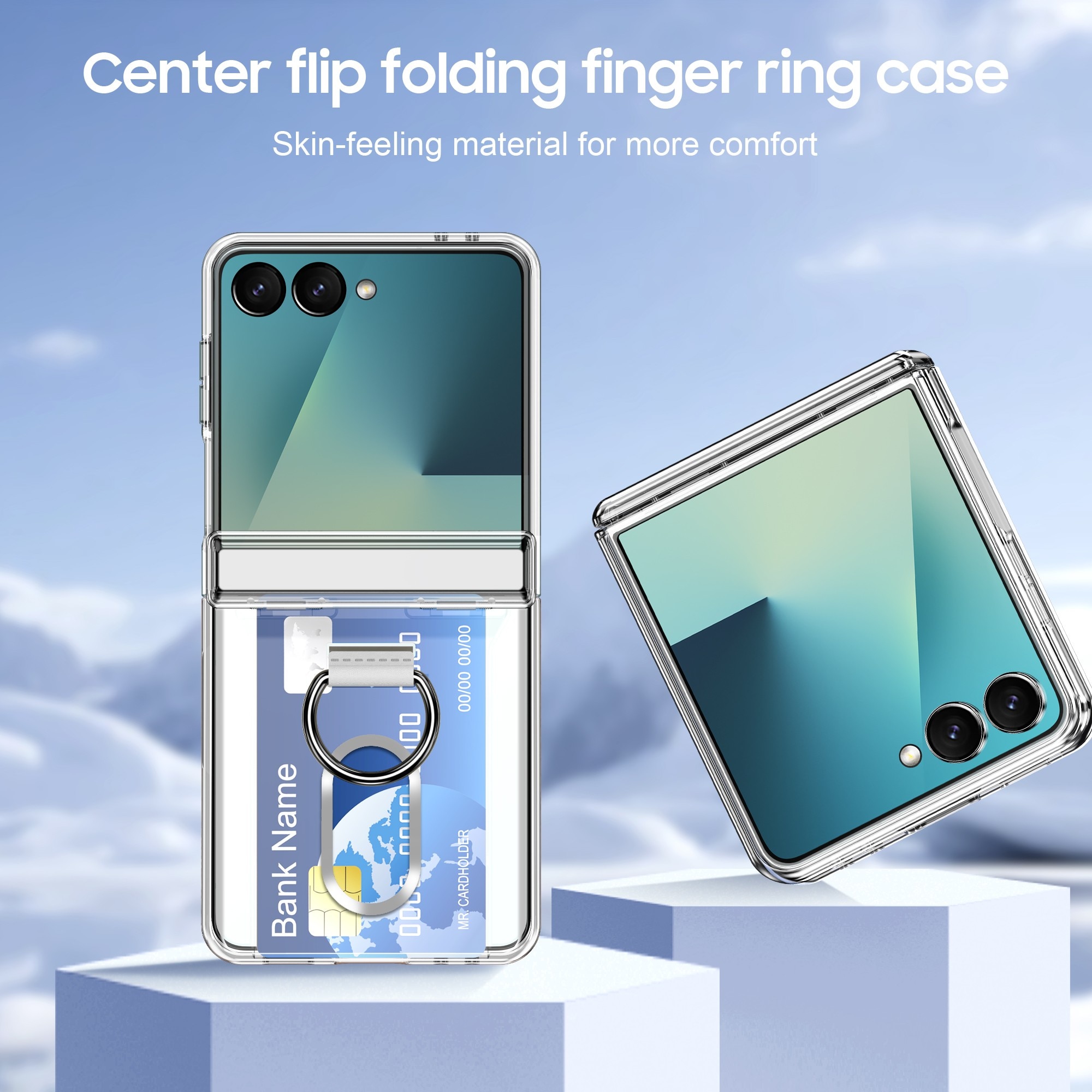 Husa pentru Samsung Galaxy Z Flip7 cu MagSafe, Perfect Adaptata Pliabil, Borduri Inalte pentru Ecran & Camera, Profil Subtire, Spatiu 2 Carduri, LIXR-03EN®, Negru Transparent