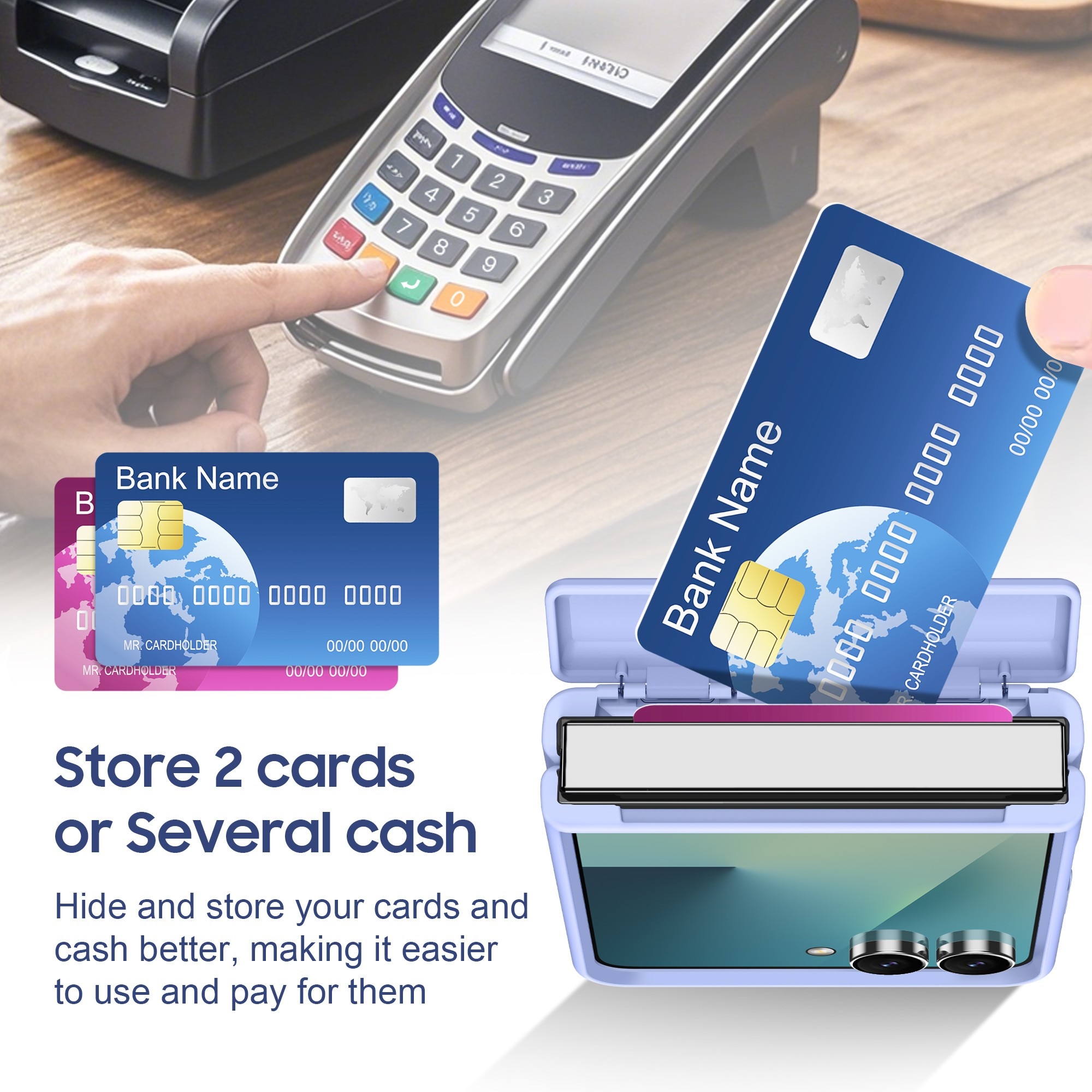 Husa pentru Samsung Galaxy Z Flip6/5 cu MagSafe, Perfect Adaptata Pliabil, Borduri Inalte pentru Ecran & Camera, Profil Subtire, Spatiu 2 Carduri, LIXR-04EN®, Lila Deschis