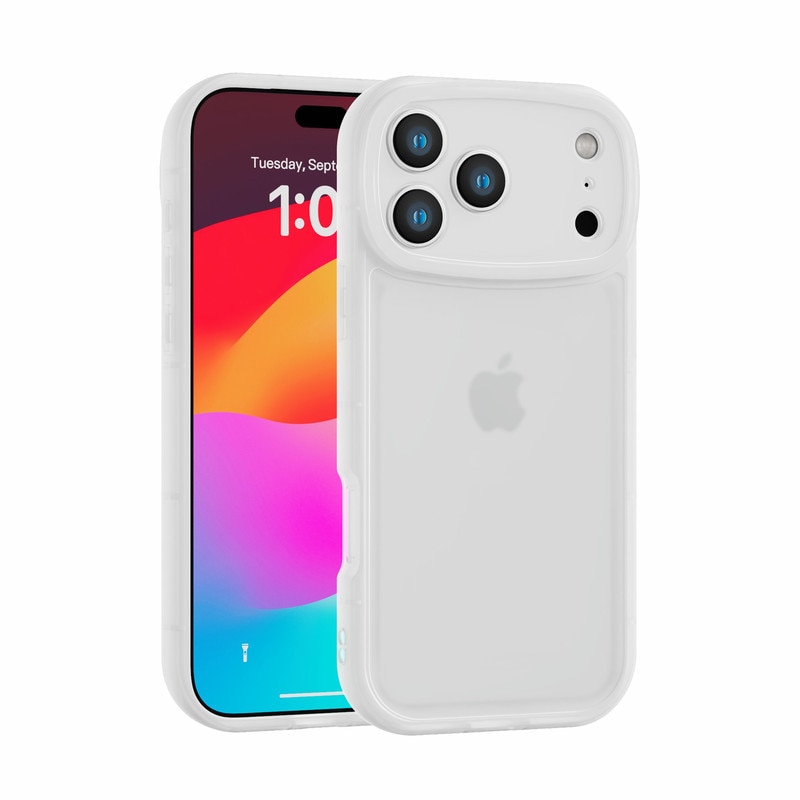 Husa de Protectie pentru iPhone 17 Pro, Alb translucid, Margini Ridicate, Policarbonat Premium, Anti-Soc, Anti-Zgarieturi, Anti-Amprenta, LIXN-03N®