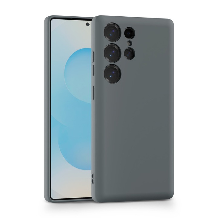 Калъф, подходящ за мобилен телефон Samsung S25ultra, LIXR-03EN, карбоново сив, TPU с течен сапун, вграден слот за карта