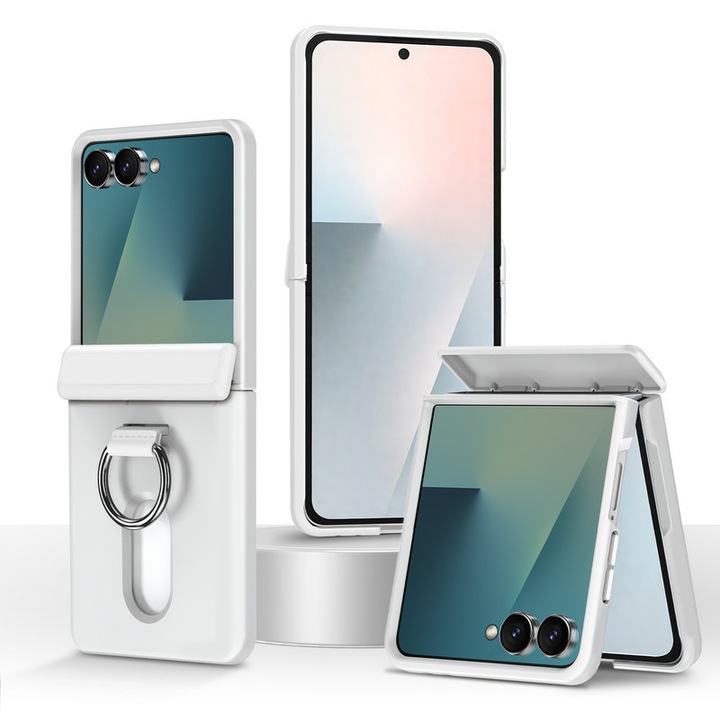 Husa pentru Samsung Galaxy Z Flip7 cu MagSafe, Perfect Adaptata Pliabil, Borduri Inalte pentru Ecran & Camera, Profil Subtire, Spatiu 2 Carduri, LIXR-03EN®, Alb