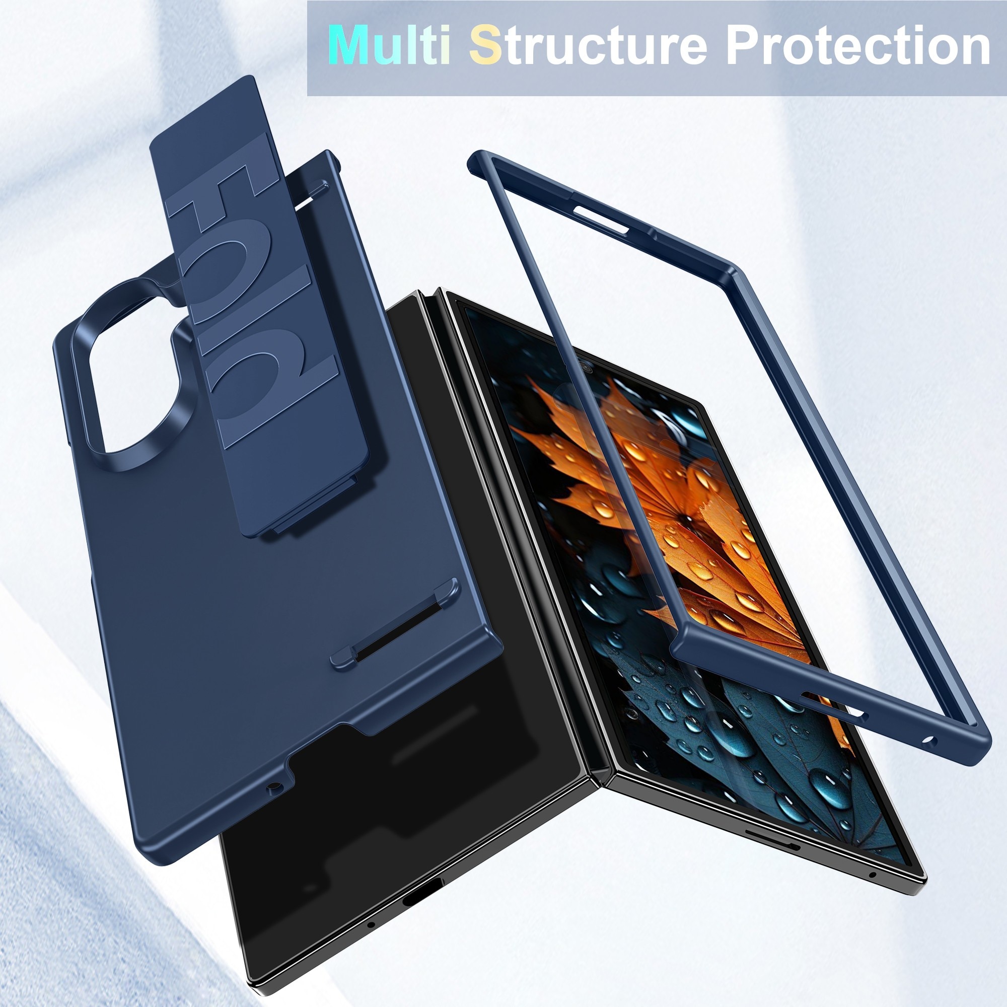 Husa pentru Samsung Galaxy Z Fold7, Prindere Sigura cu Curea Elastica, Protectie Integrala Anti-Soc, Design Durabil, LIXR-03EN®, Alb Mat