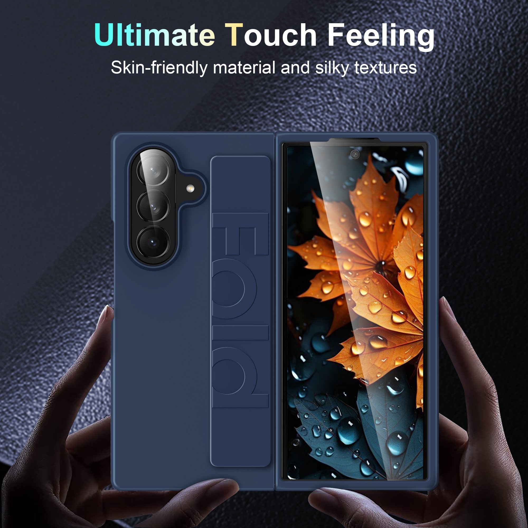 Husa pentru Samsung Galaxy Z Fold7, Prindere Sigura cu Curea Elastica, Protectie Integrala Anti-Soc, Design Durabil, LIXR-03EN®, Alb Mat