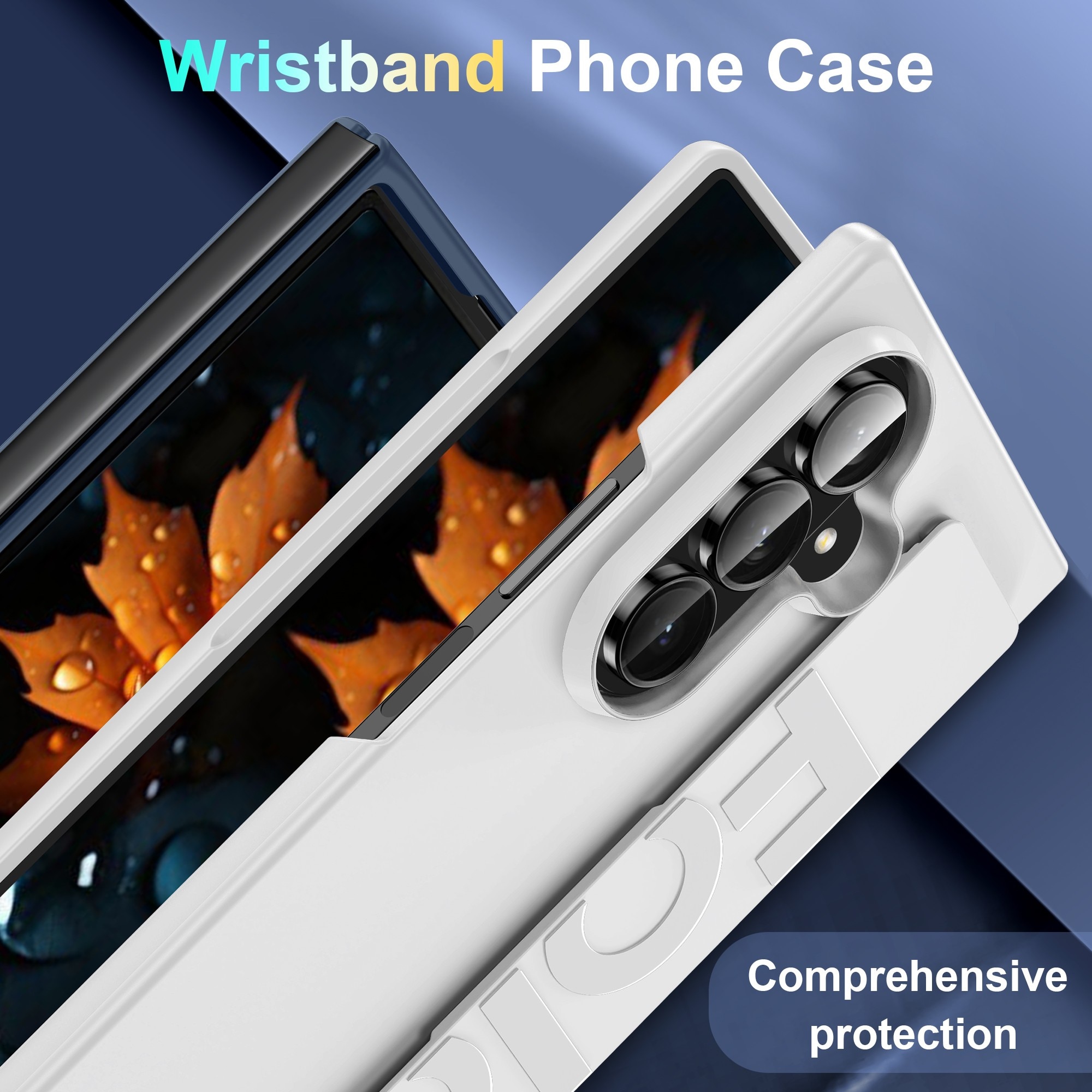 Husa pentru Samsung Galaxy Z Fold7, Prindere Sigura cu Curea Elastica, Protectie Integrala Anti-Soc, Design Durabil, LIXR-03EN®, Alb Mat
