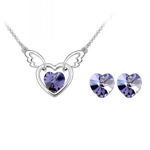 Set bijuterii Purple Open Heart