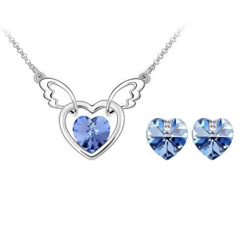 Set bijuterii Blue Open Heart