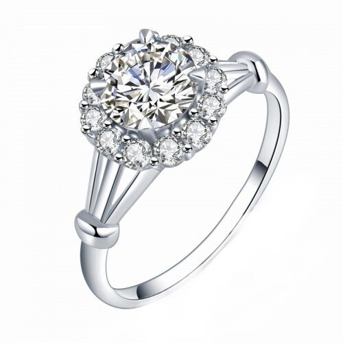 Inel zirconiu Royal Flower, 16 mm