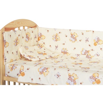 Lenjerie patut, 3 piese, Ursulet brownie, 120 x 60 cm Lenjerie patut, 3 piese, Ursulet brownie, 120 x 60 cm