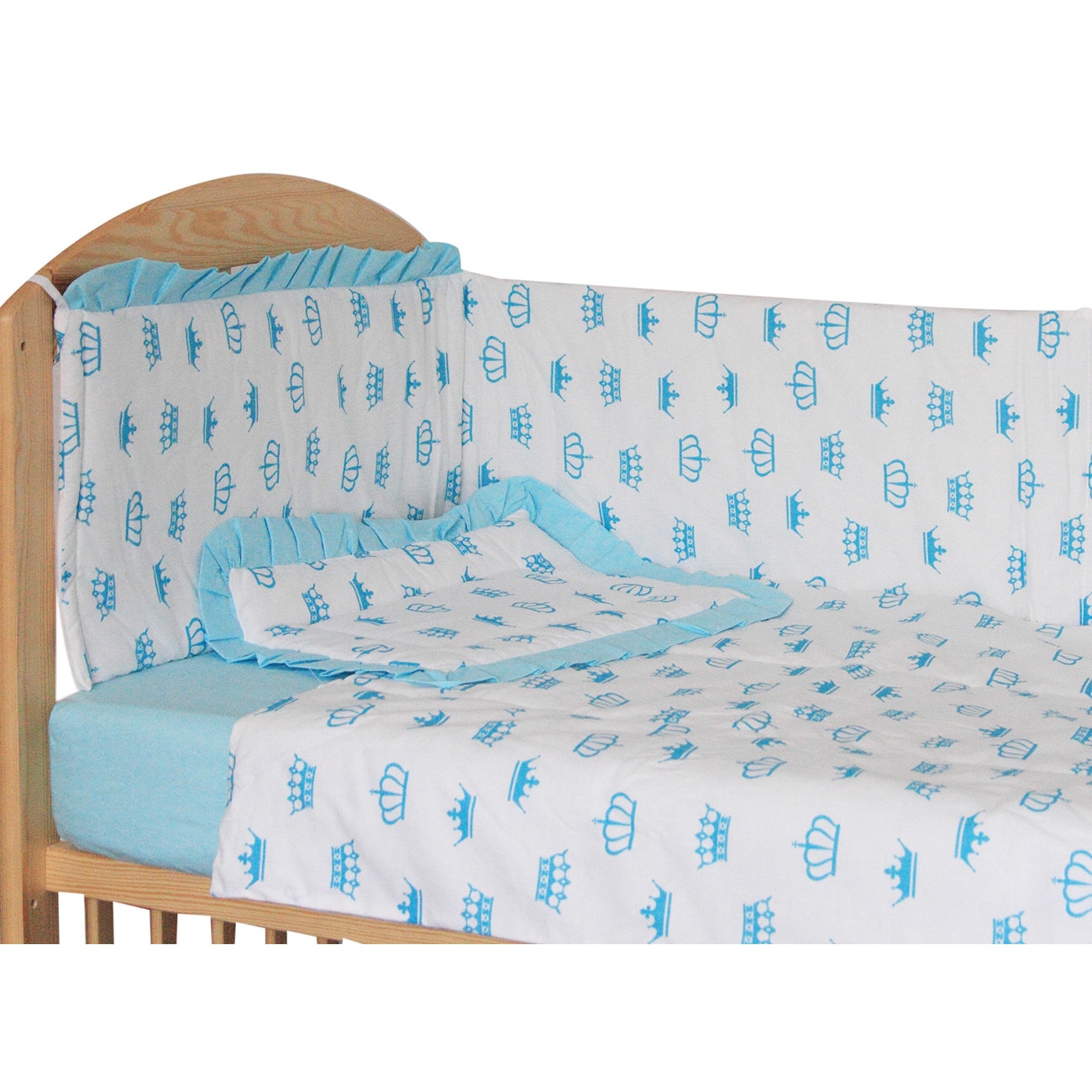 Lenjerie patut, 5 piese, Prince turcoaz, 120 x 60 cm