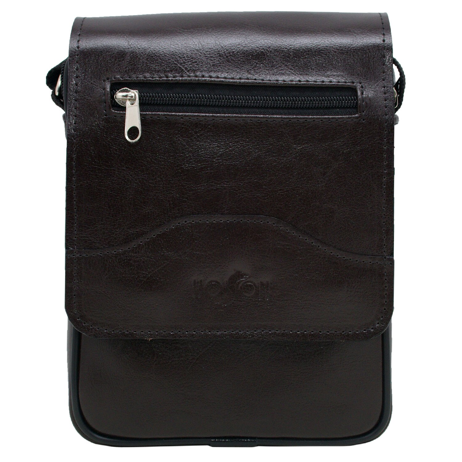 Geanta barbateasca din piele naturala maro - 2M