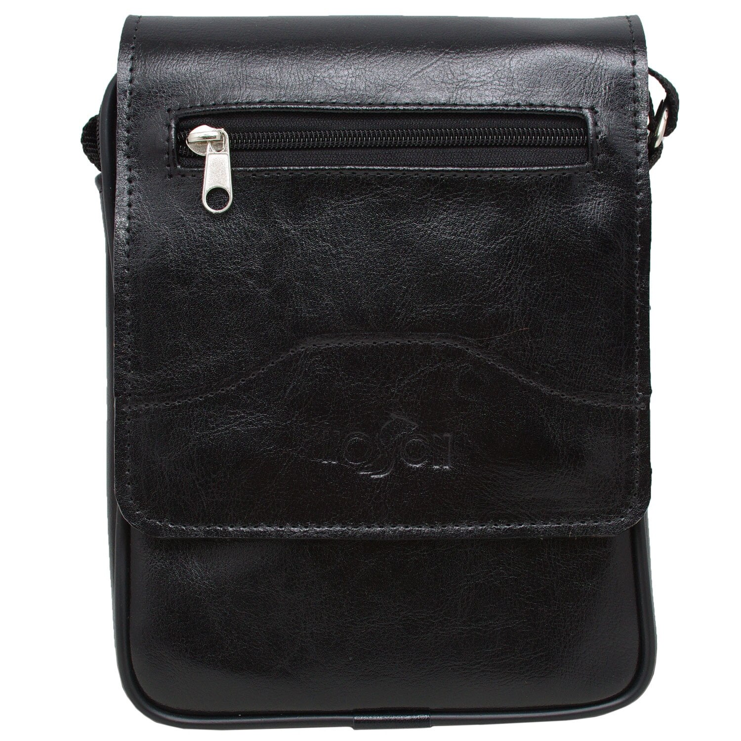 Geanta barbateasca din piele naturala neagra- 2N