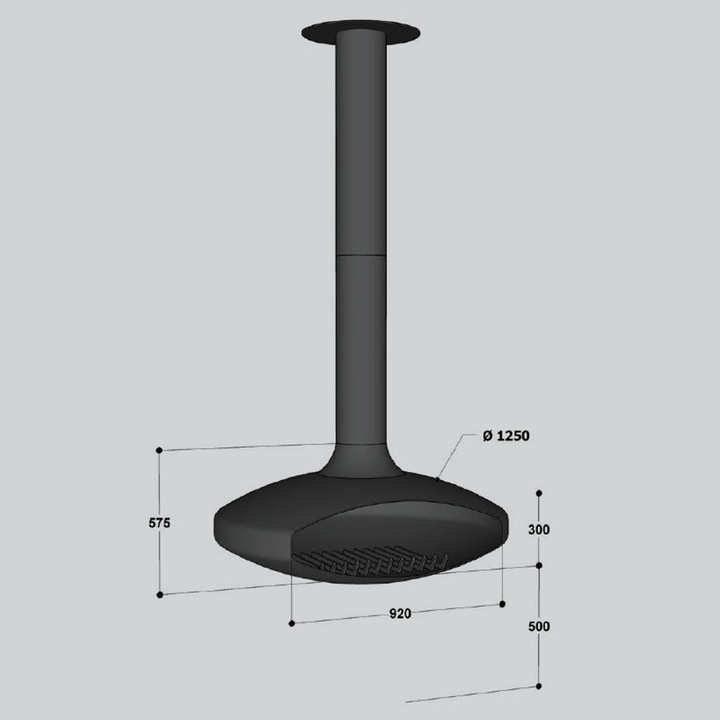 Semineu metalic suspendat UFO 2 100x60xH=130cm