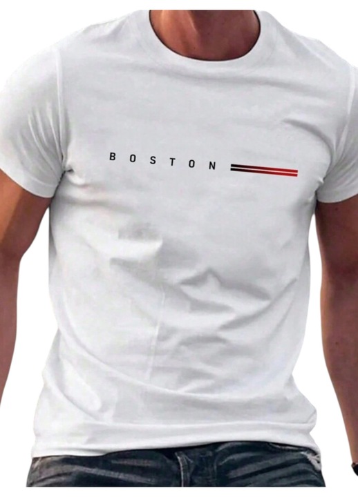 Férfi póló, fehér, hétköznapi, XL