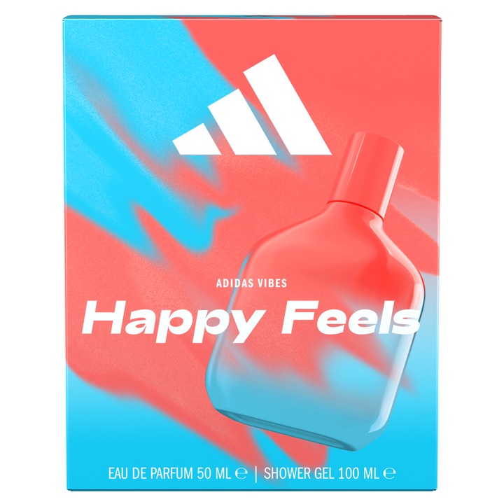 Set Adidas Vibes Happy Feels: Apa de Toaleta 50 ml + Gel de dus 100 ml