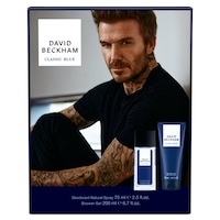 Set David Beckham Classic Blue: Deodorant Natural Spray 75 ml + Gel de dus 200 ml