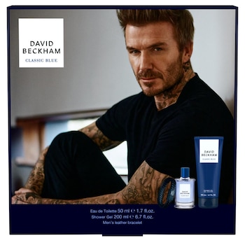 Set David Beckham Classic Blue: Apa de Toaleta 50 ml + Gel de dus 200 ml + bratara de piele