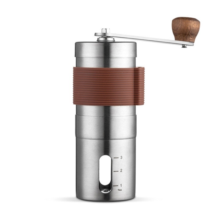 Ръчна преносима мелничка, XONGSOR, неръждаема стомана 304, ергономична, сребриста, 200гр