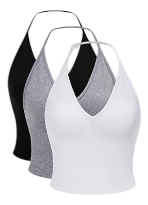 Női trikó, 3 darabos szett, többszínű, XS