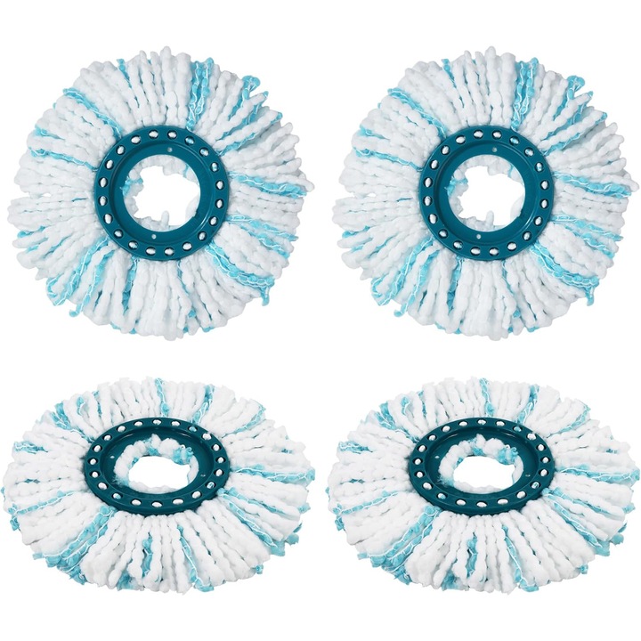 Set 4 Capete Mop compatibile cu Leifheit Clean Twist Disc Mop, Microfibra Absorbanta, 35.5cm