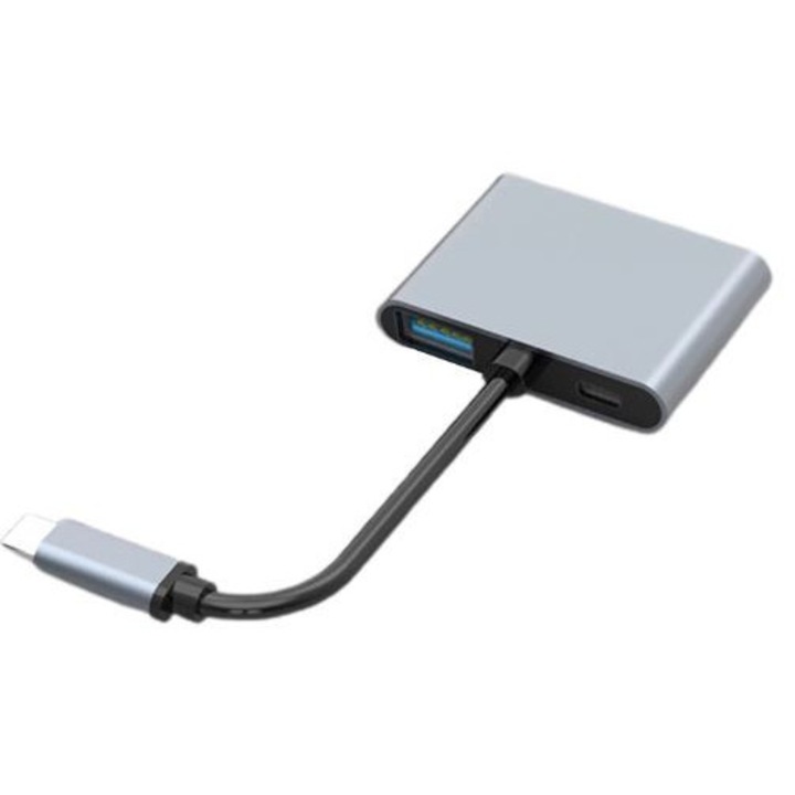 Adaptor video 2 in 1 HDMI la VGA, Full HD 1080p, cu cip integrat, pentru conectare laptop la monitor sau proiector