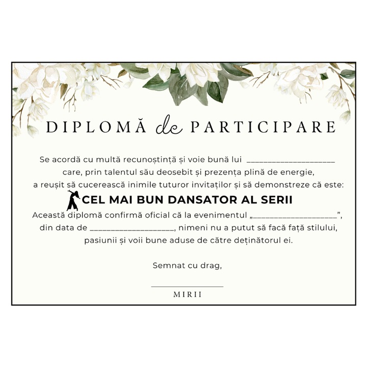 Set 10 diplome A4 pentru nunta cu titluri amuzante