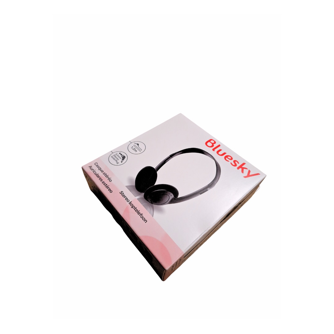Casti On-Ear Bluesky, Jack 3.5 mm, Control Volum, Sunet Clar si Bass Puternic, Design Reglabil, Negru