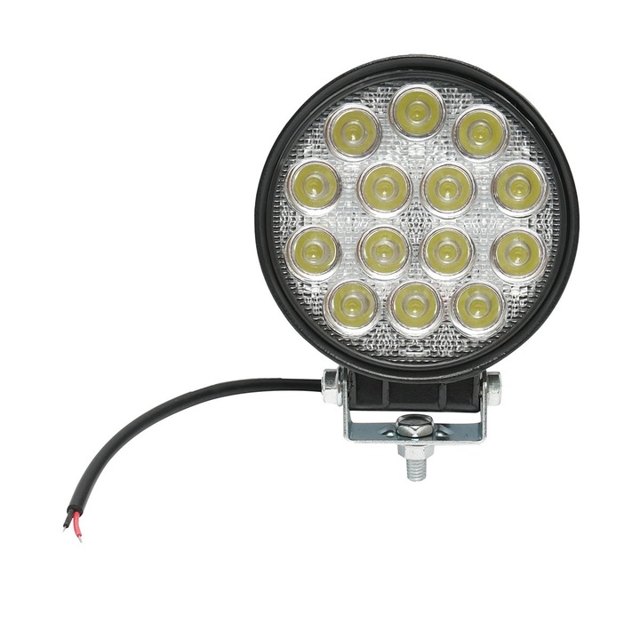 Proiector led rotund, 42 W, 10-30V, 6000K, pentru offroad, vanatoare, pescuit, utilaje - Miromoto®