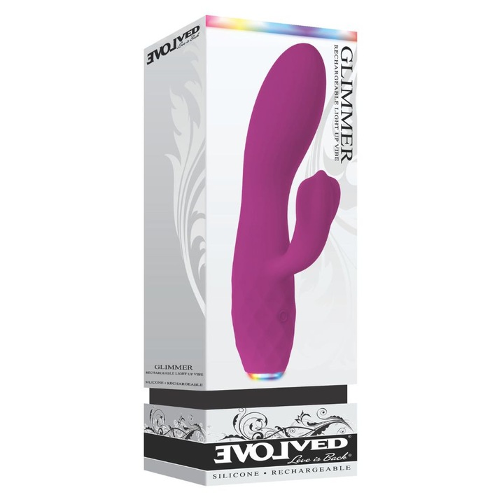 Двоен вибратор LoveCherry Glimmer Purple, 7 функции, водоустойчив, 16,5x3,4 см