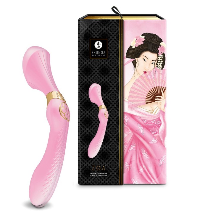 Vibrátor LoveCherry Zoa Világos Rózsaszín, 10 rezgési mód, hipoallergén anyag, 26,5 cm