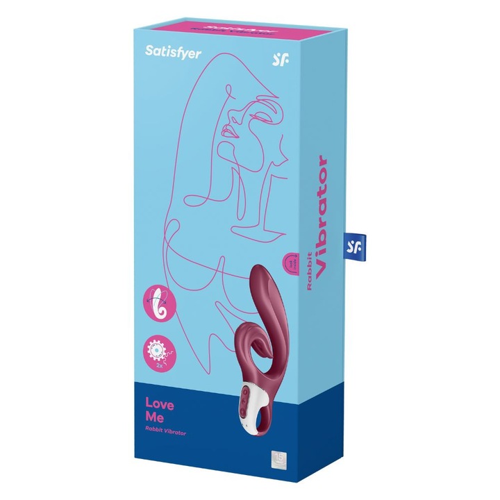 LoveCherry Satisfyer Love Me Vibrátor, 12 mód, vízálló, intenzív piros, 17x3,2 cm