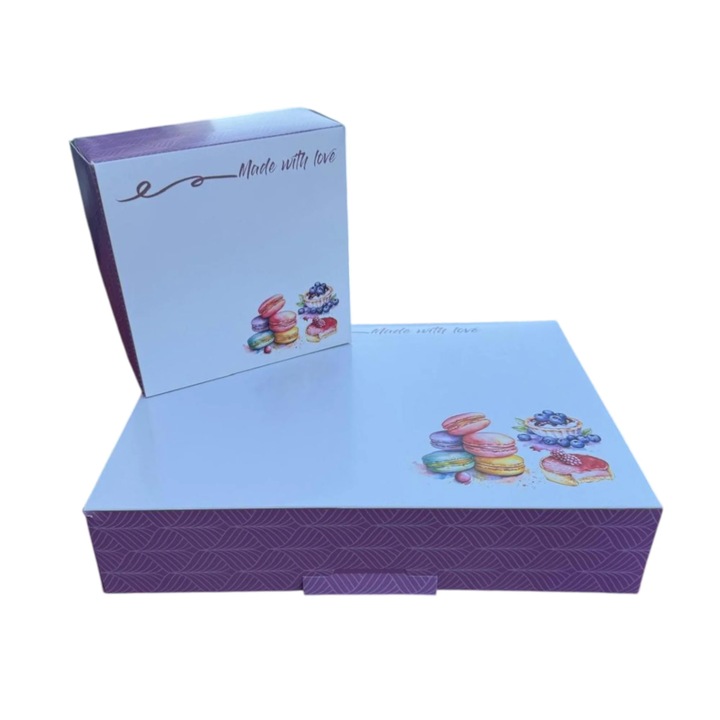 Cutii prajituri Made With Love 35x25x6cm (50buc/set)