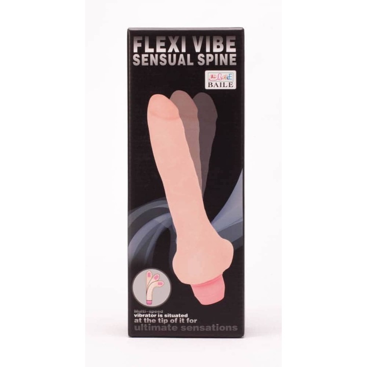 LoveCherry Flexi Vibe Flesh vibrátor, 19,3 cm, hajlékony, többfokozatú vibráció, bézs színű