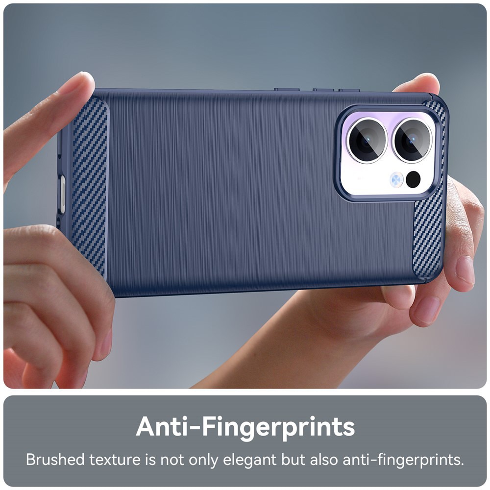 Husa pentru Oppo Reno13 F 4G, SKYDDAR INNOVATION, Carbon Silicone, din Silicon Slim, cu textura Fibra Carbon, set cu sticker, Albastru