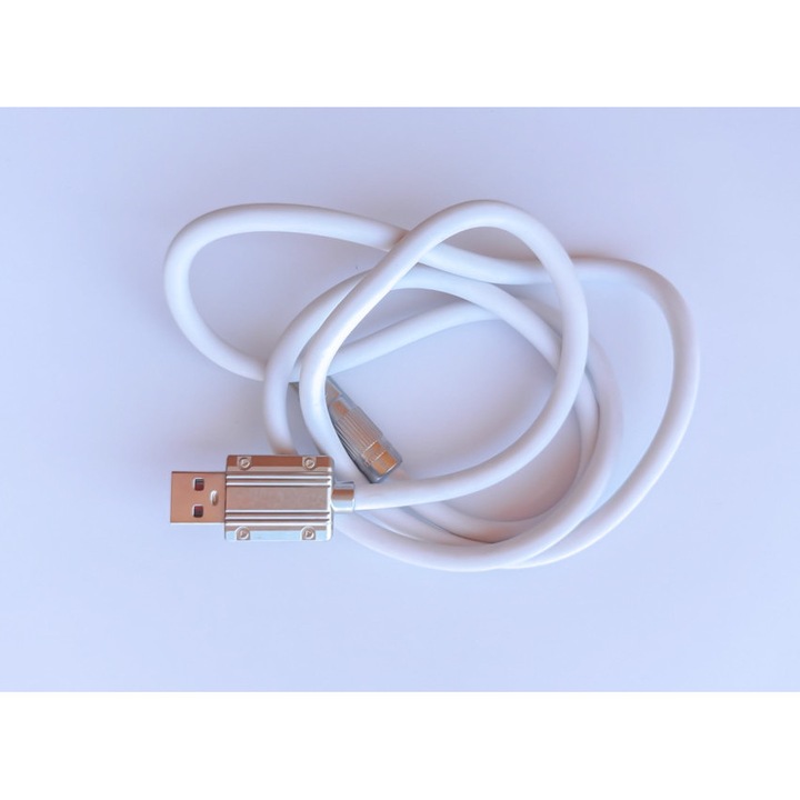 Кабел за зареждане Type C, 6A, 120 W Супер бързо зареждане Модел SD18-1, Кабел за данни Type C от цинкова сплав, бял цвят