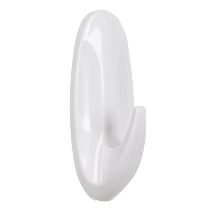 Set 2 cuiere autocolante, BREZIUM, Plastic, 3x8cm, Alb