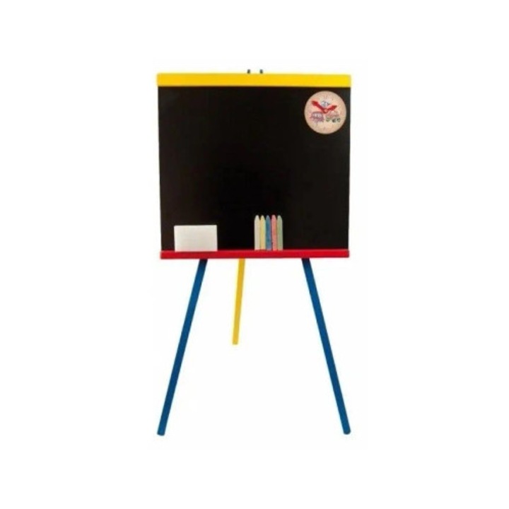 Tablica educativa colorata 3toysm, cu ceas, 46x48x92cm