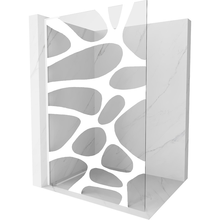 Mexen Kioto L perete de dus Walk-in 80 x 200 cm, model alb, alb - 800-080-103-20-97
