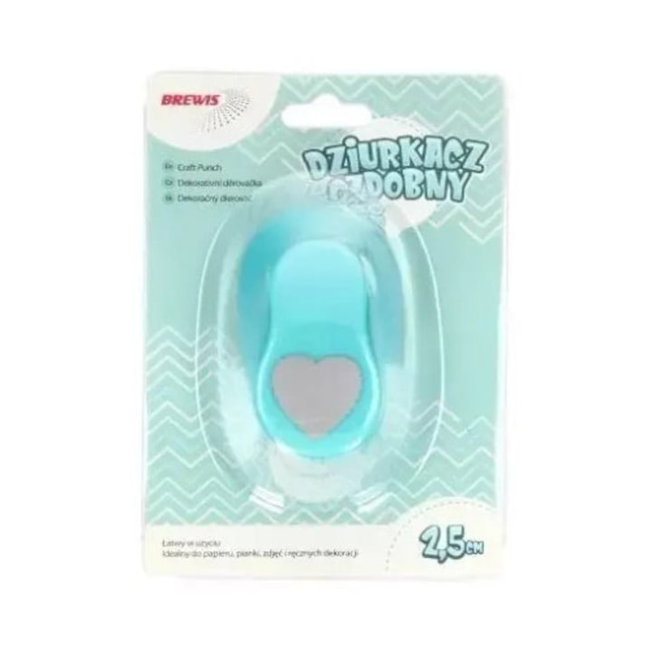 Dekoratív lyukasztó, Brewis, szív, 2,5cm, mix