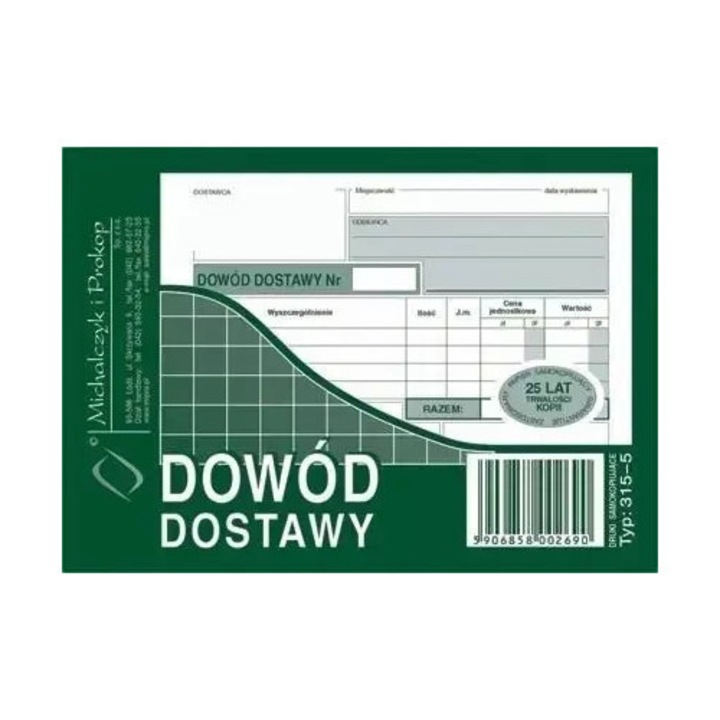 Szállítólevél A6, MICHALCZYK I PROKOP
