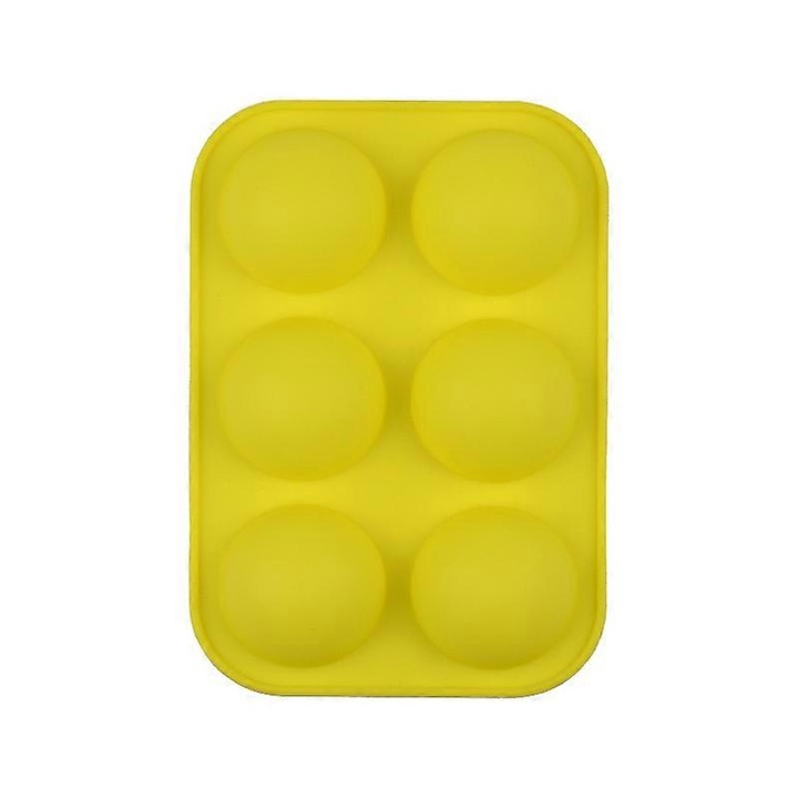 Set 2 forme prajituri din silicon, 6 cavitati, galben