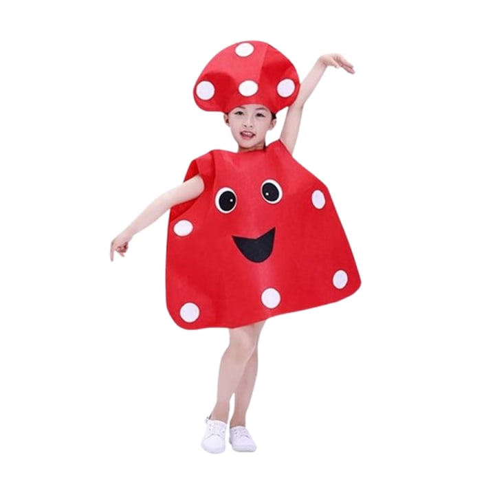 Costum leguma Ciuperca KidMania®, rosu, pentru copii, marime universala Universala