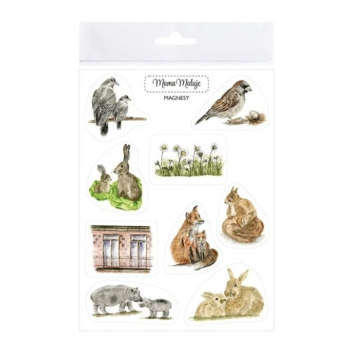 Set magneti decorativi Mama Maluje, ilustratii din cartea "Jak dobrze, ze jestes", 3 seturi, multicolor