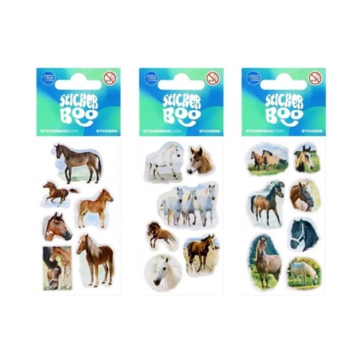 Dekoratív matricák Sticker Boo, lovas mintás szett, vegyes rajzok