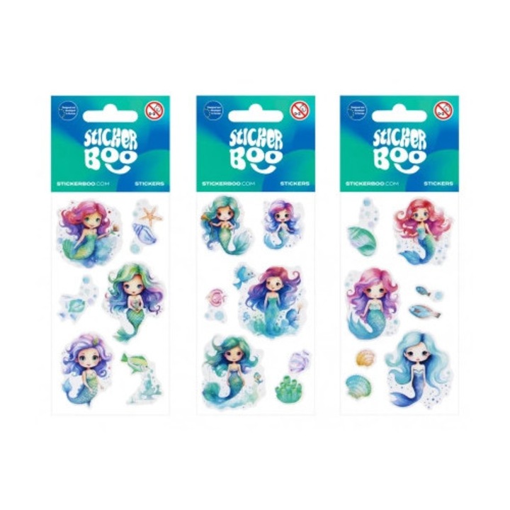 Set stickere decorative Sticker Boo, Syrenka, 12x6cm, mix grafic.