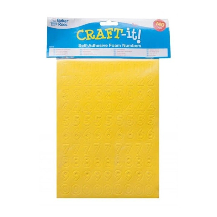 Öntapadós habszámok, CRAFT-IT, 740 db, 15mm, többszínű, mix