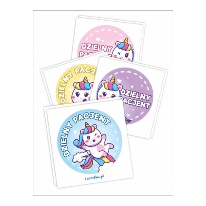 Set 60 stickere decorative, LearnHow, unicorni, 40mm