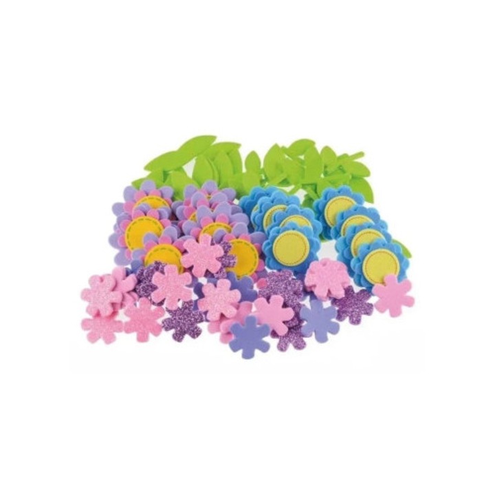 Set stickere decorative Brewis, flori, 85 bucati