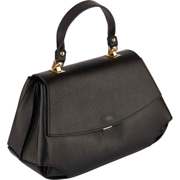Geanta Imogen din piele 100% naturala, 8243, Negru, 32X12X20
