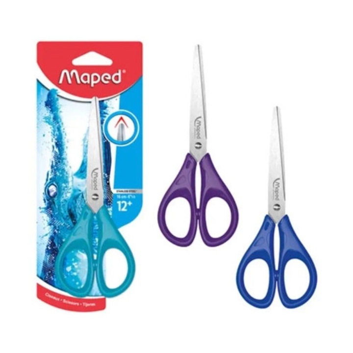 Foarfece Maped 16cm, mix culori, inox, manere plastice