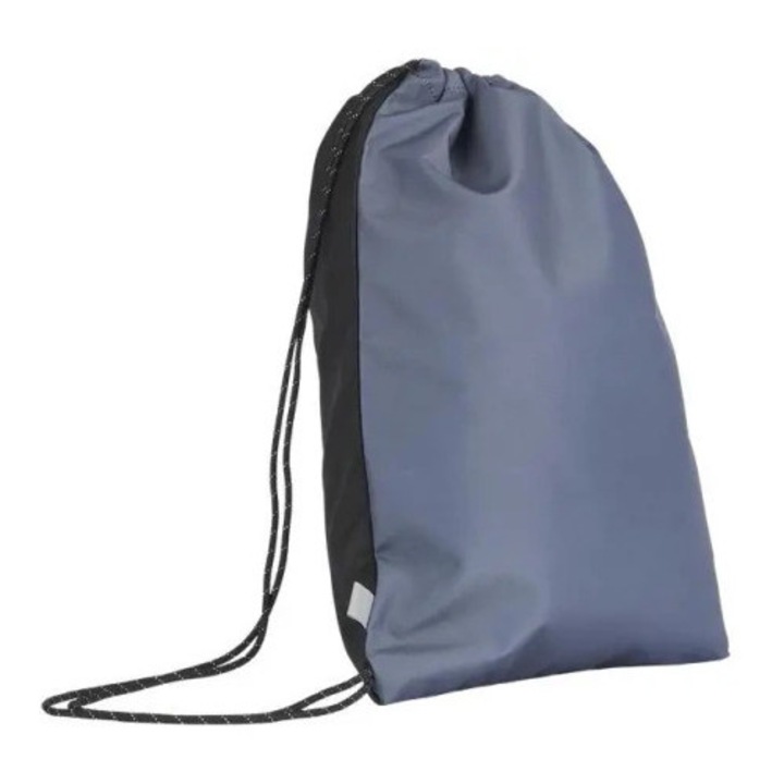 Rucsac pentru incaltaminte Oxford, negru-gri, 46x36cm, cu buzunar interior si snururi rezistente